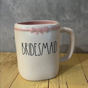 Rae Dunn Bridesmaid Ceramic Mug with Pink Accent